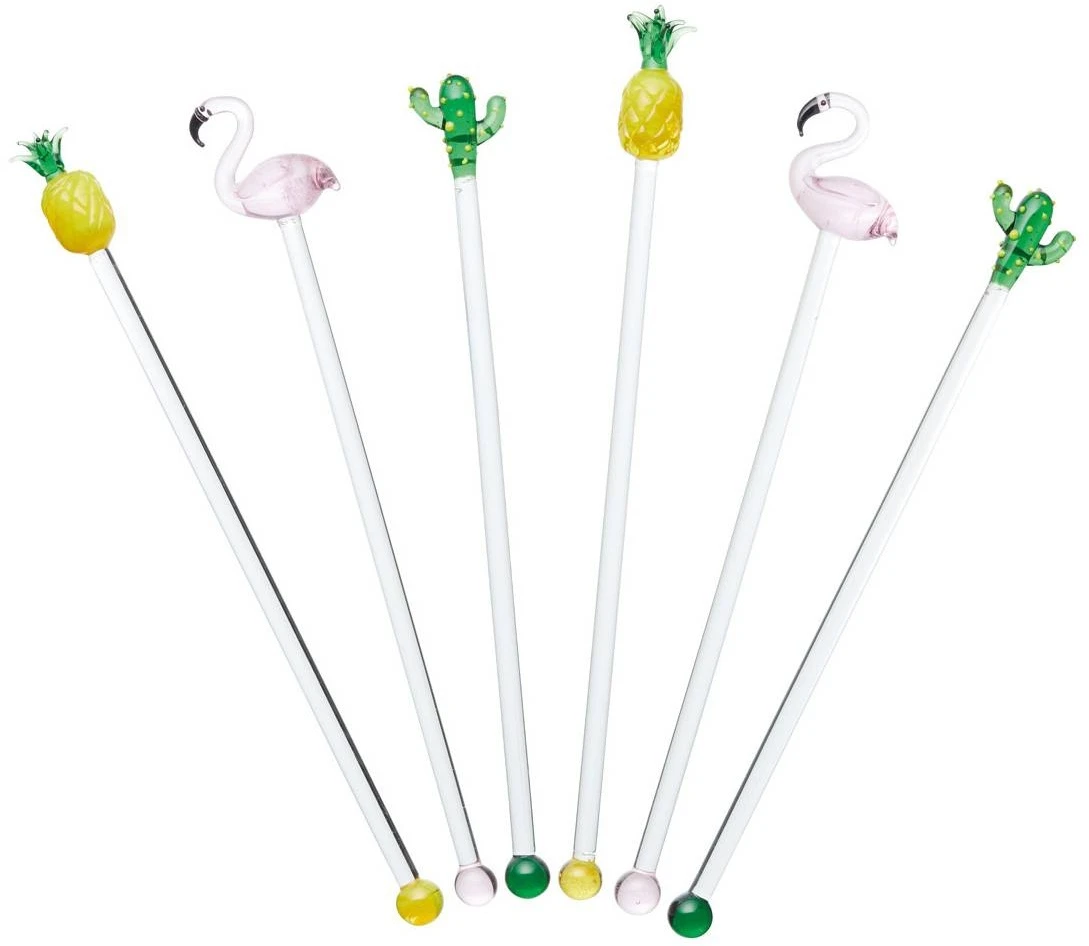 Barcraft Glass Tropical Cocktail Stirrers