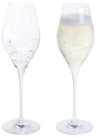 Dartington Glitz Prosecco Flute Glasses Pair