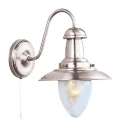 Searchlight Fisherman Satin Silver Wall Light