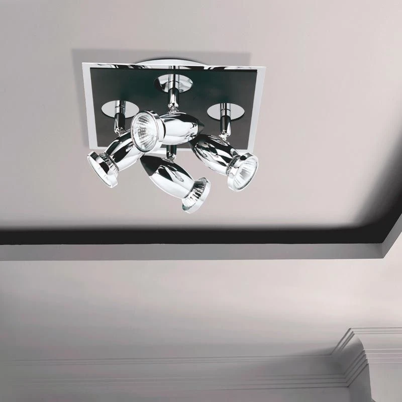 Searchlight Chrome & Satin Silver Bathroom 3 Light Spotlight IP44