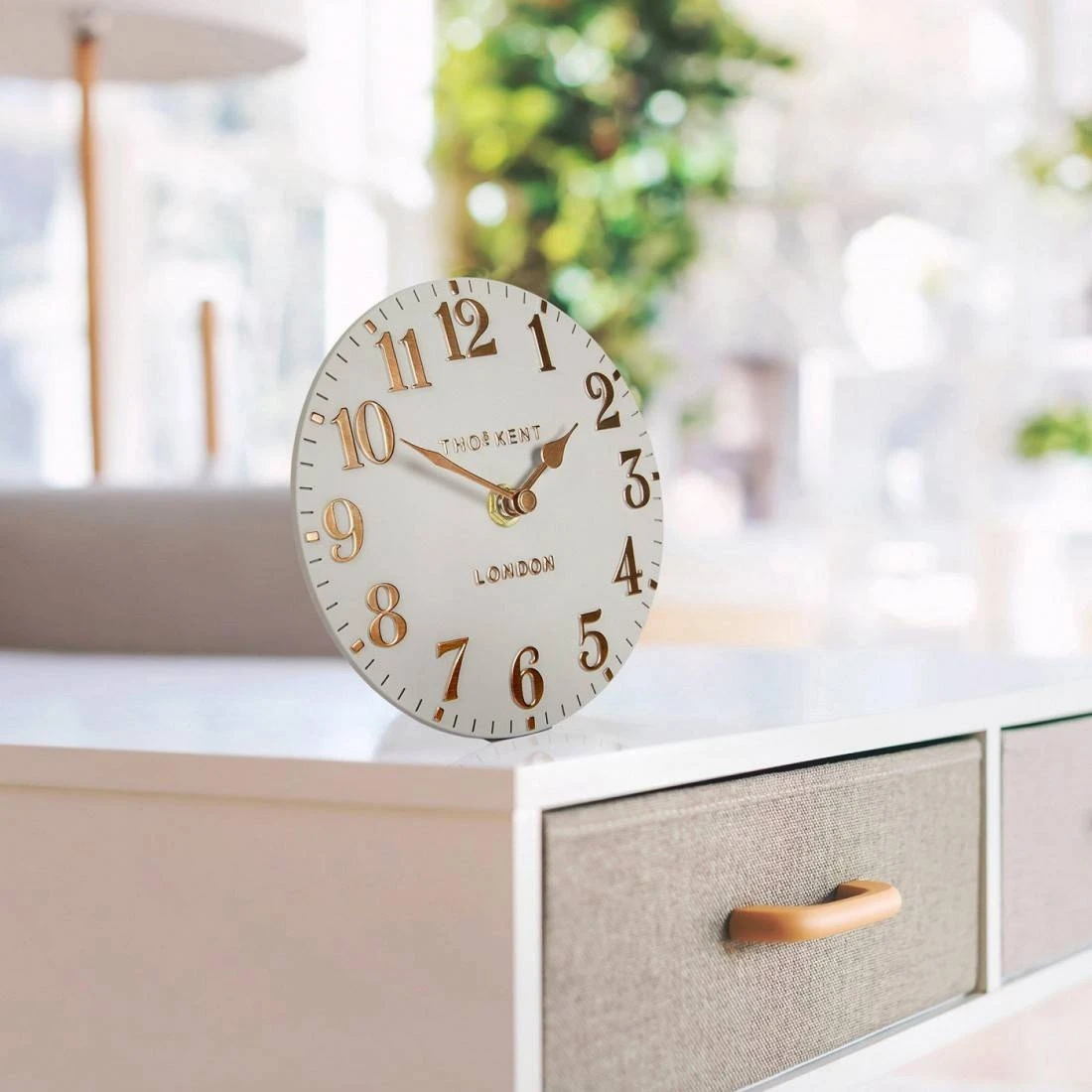 Thomas Kent Arabic Limestone 6In Mantel Clock - Image 2