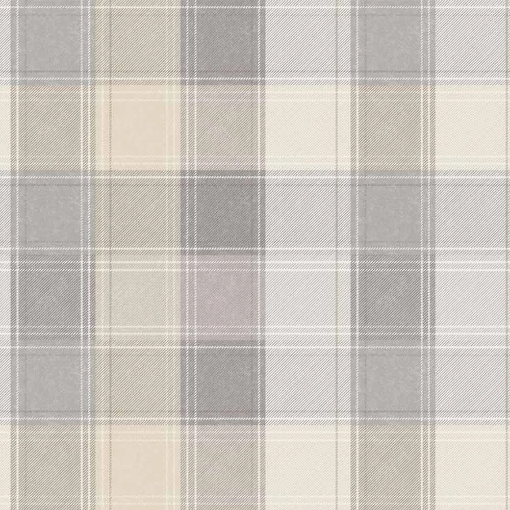 Arthouse Country Check Grey Wallpaper