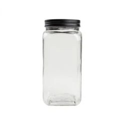T&G Large Square Glass Jar 1660ml