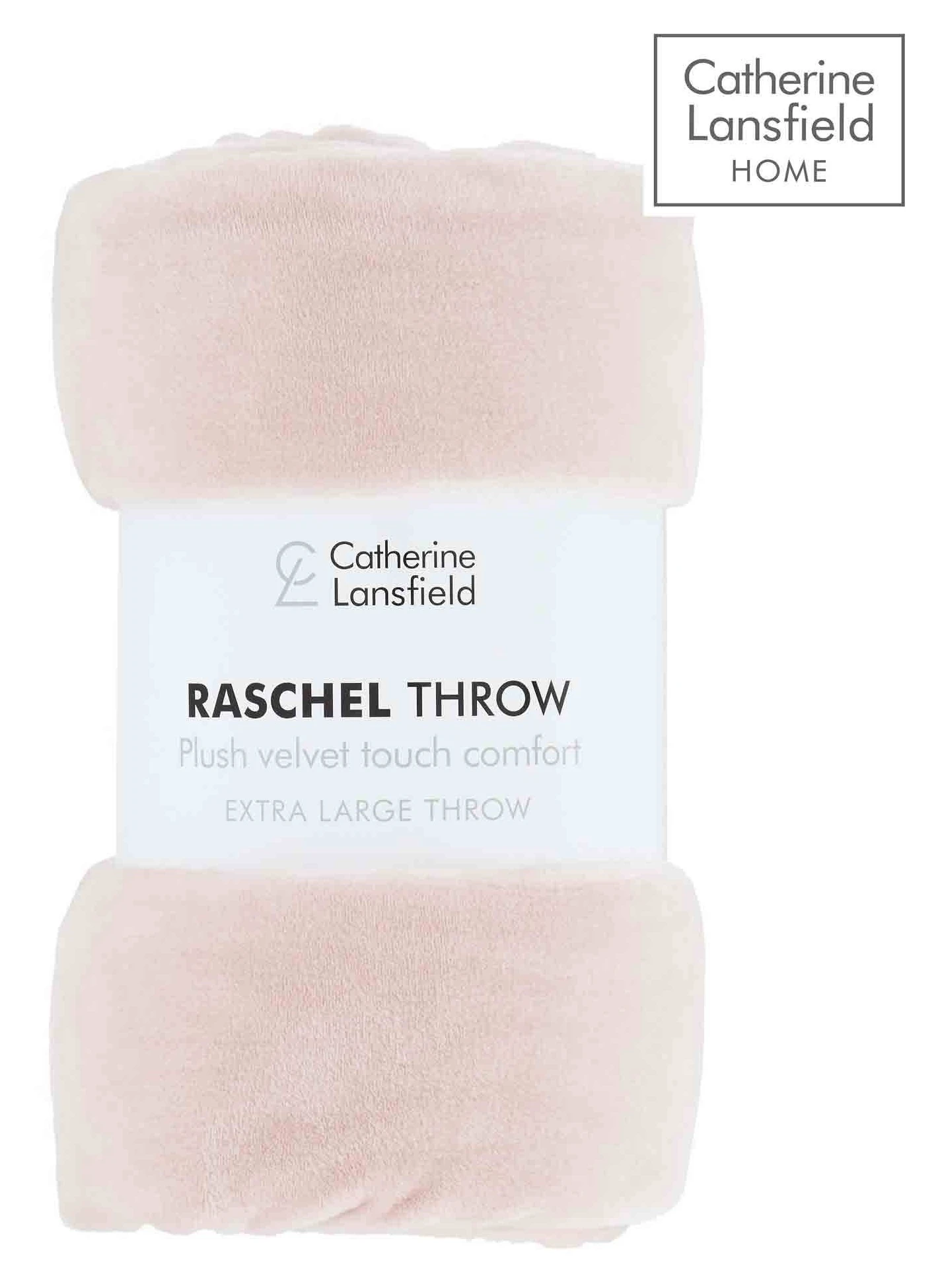 Catherine Lansfield Raschel Velvet Touch Throw Blush - Image 2