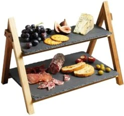 Artesa Two Tier Slate Serving Stand