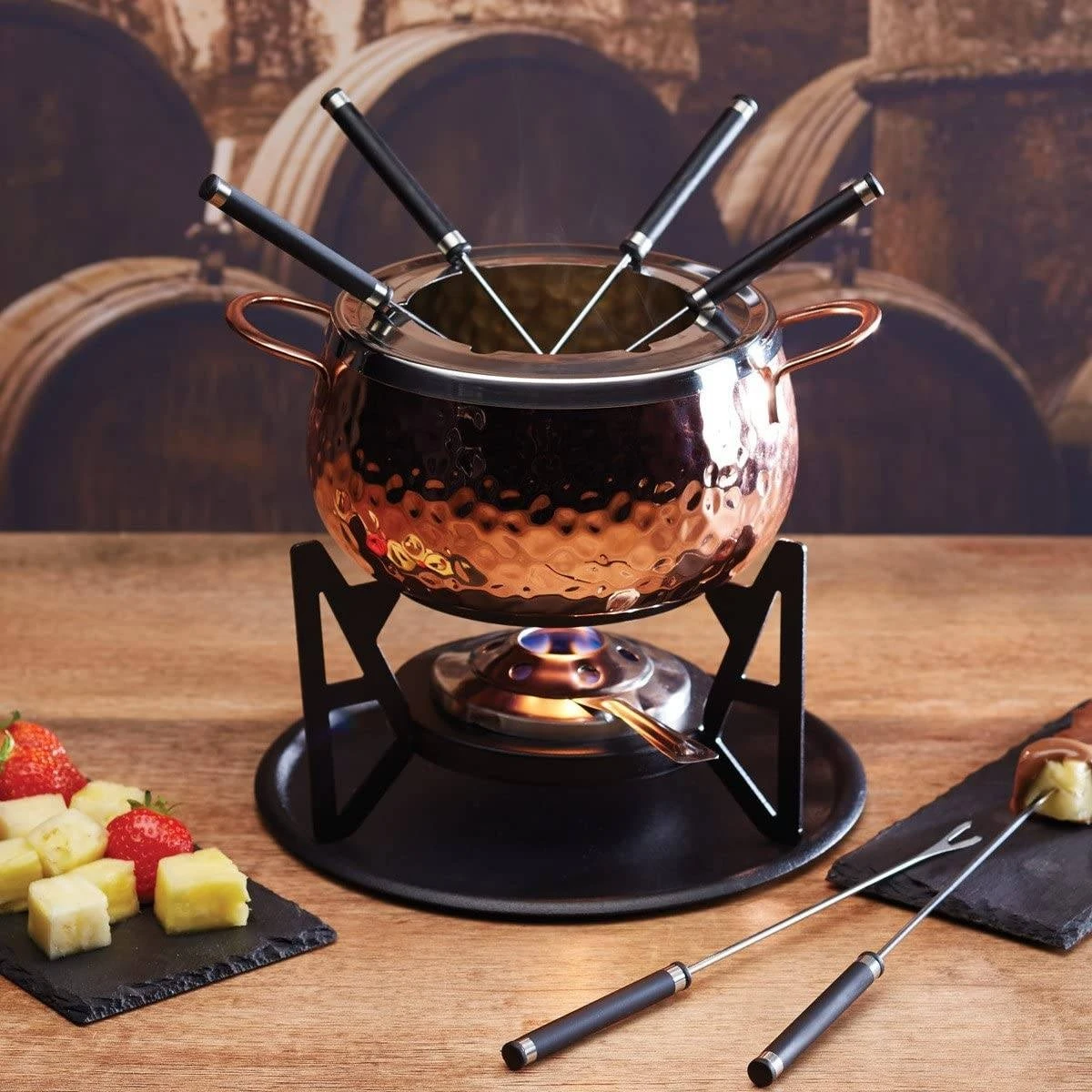 Artesa Artes Copper Finish Fondue Set - Image 3