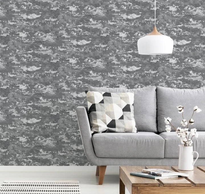 Arthouse Patina Grey Silver Wallpaper - Image 2