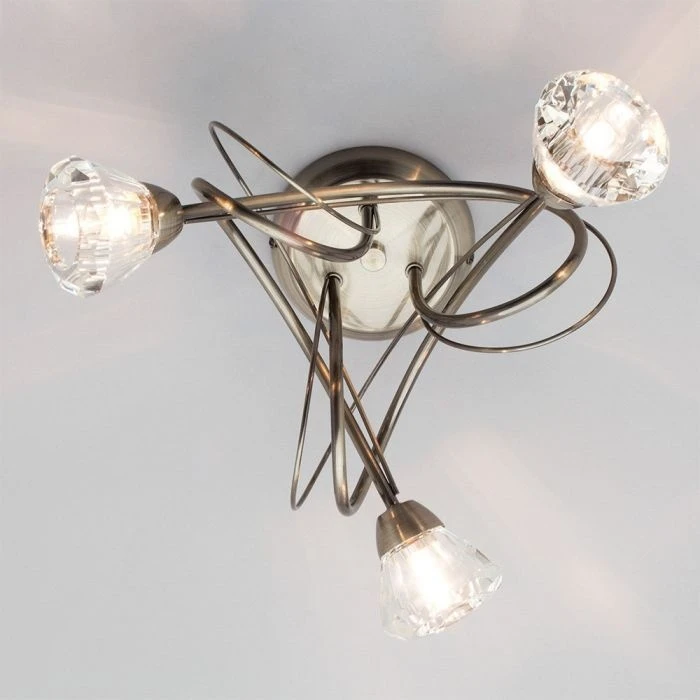 BHS Marianne Flush Ceiling 3 Light Antique Brass - Image 2