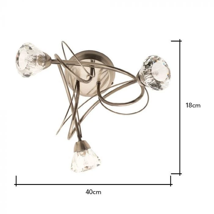 BHS Marianne Flush Ceiling 3 Light Antique Brass - Image 4