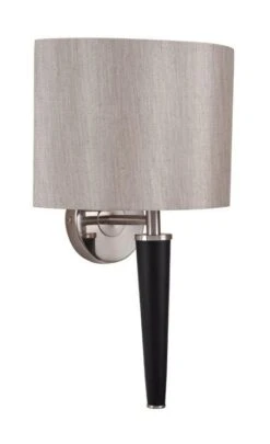 Pacific Lifestyle Lowry Brushed Silver And Matt Black Metal Wall Lamp