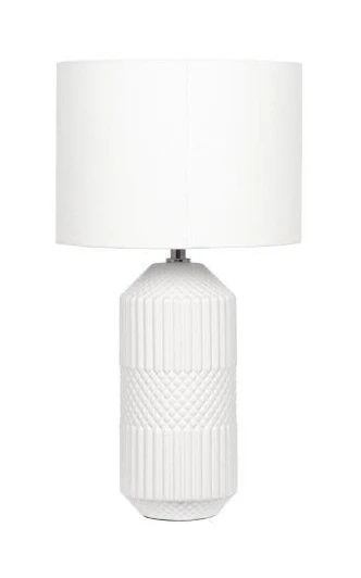 Pacific Lifestyle Meribel White Geo Textured Tall Ceramic Table Lamp