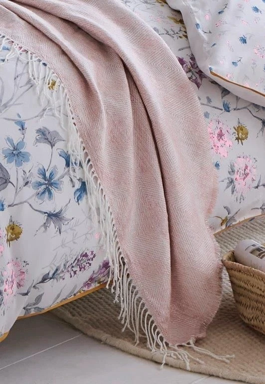 Laura Ashley Payton Dark Blush Throw - Image 4