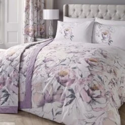 Dreams & Drapes Peony Amethyst Duvet Set