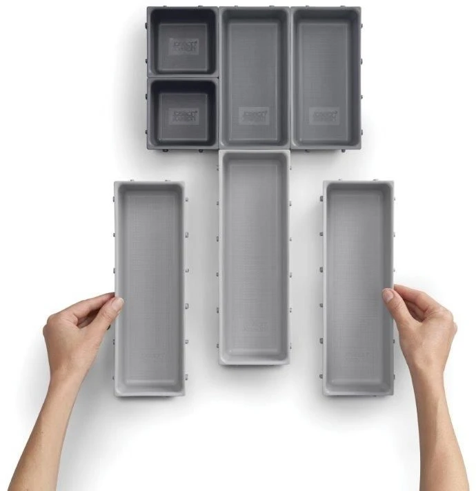 Joseph Joseph Blox 7 Piece Drawer Organiser Set - Grey - Image 2