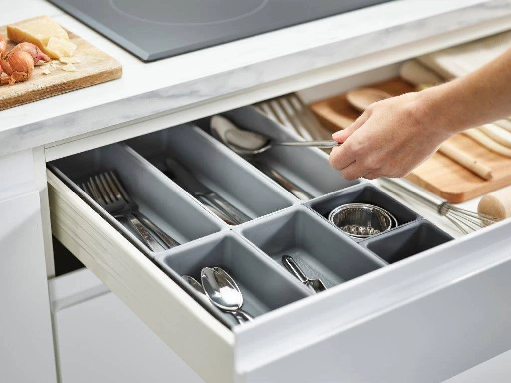 Joseph Joseph Blox 7 Piece Drawer Organiser Set - Grey - Image 3