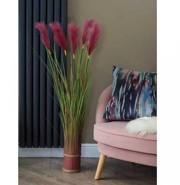 Smart Solar Faux Bouquet - Purple Pampas 120cm - Image 2