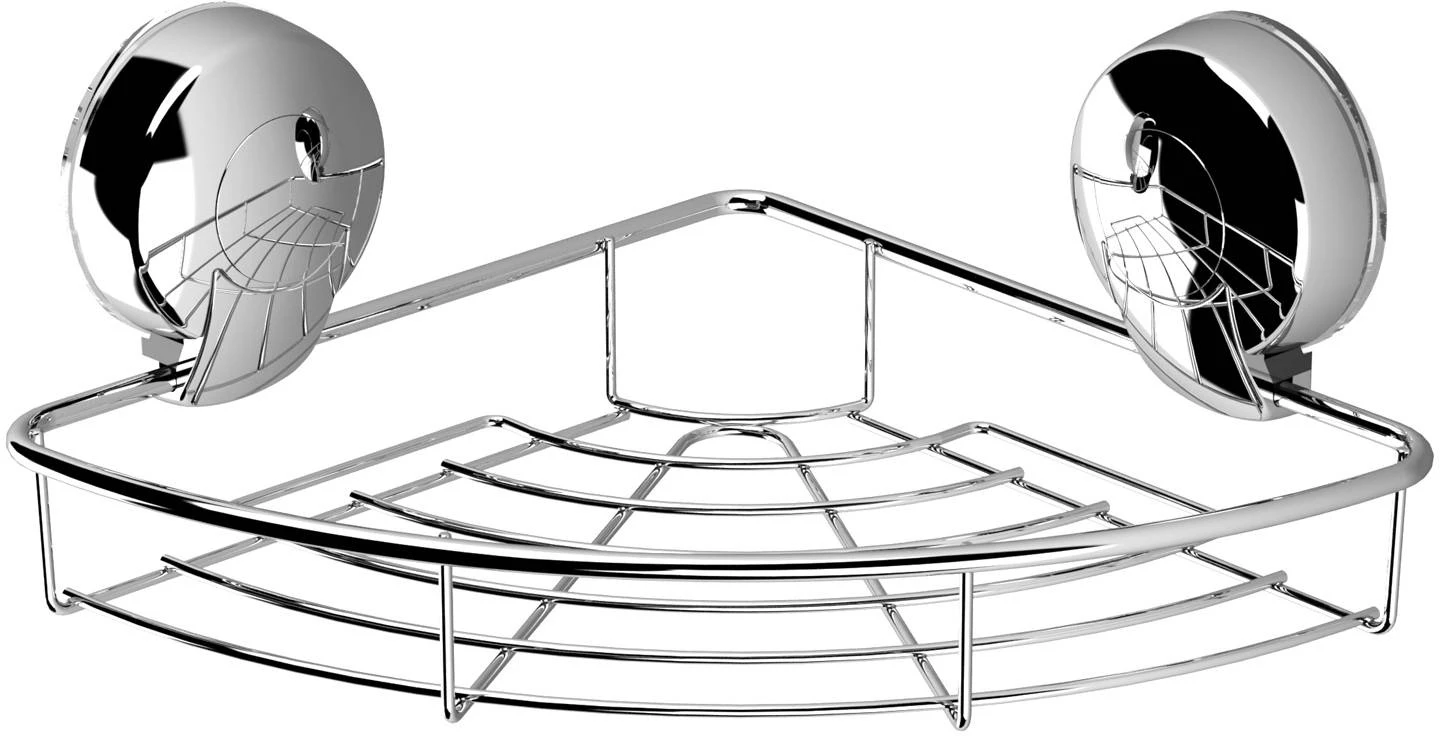 Showerdrape Suctionloc Corner Basket Chrome