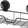 Showerdrape Suctionloc Rectangular Basket Black