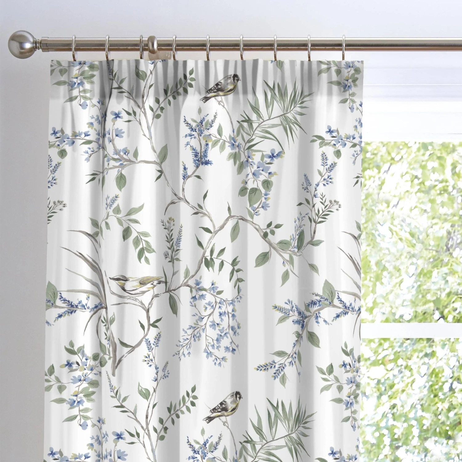 Dreams & Drapes Nora Blossom Curtains Green 66x72 - Image 2