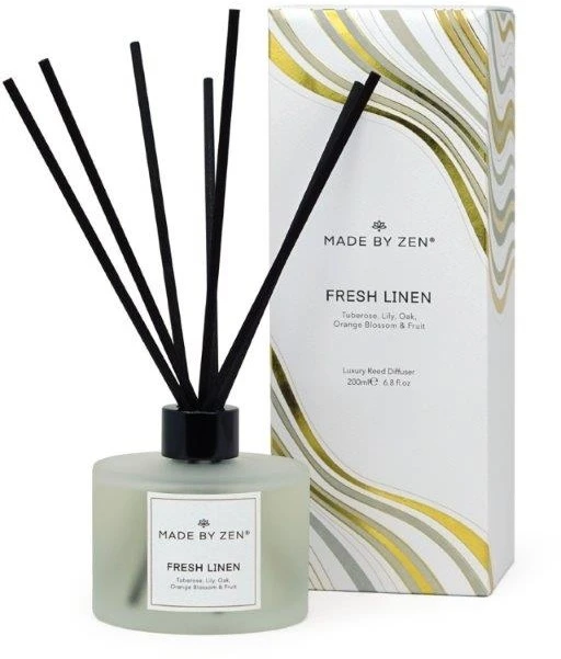 Made By Zen Fresh Linen Luxury Reed Diffuser - Image 2