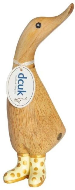 DCUK Gold Spotty Welly Duckling