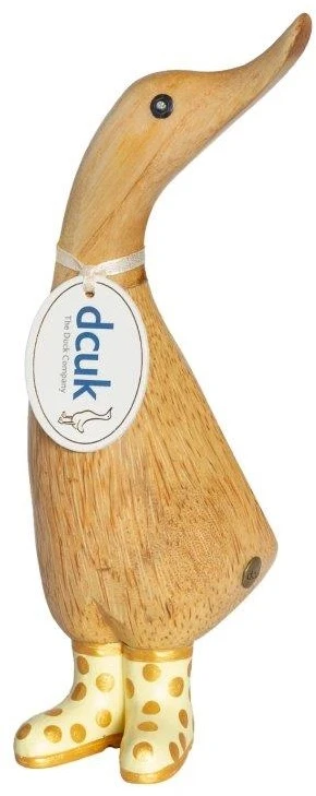DCUK Gold Spotty Welly Duckling