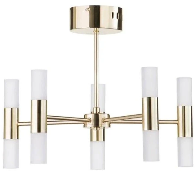 BHS Lois 10 Light Semi Flush Ceiling Light Brass