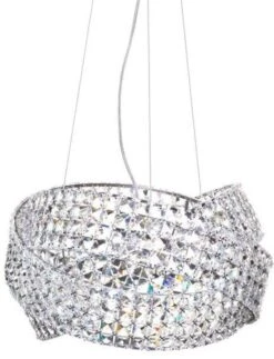 BHS Cypress Small Crystal Rings Ceiling Pendant Chrome