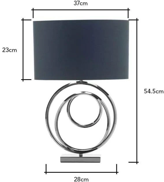 BHS Saturn Swirl Base Table Lamps Lamp Dark Grey Shade - Image 2