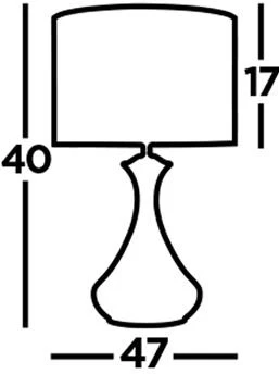 Searchlight Touch Table Lamps Lamp - Antique Brass & Fabric Shade - Image 2