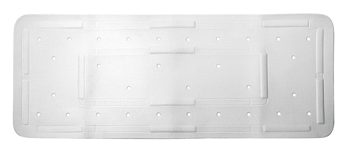 Showerdrape Comfy Cushioned Ex Long Bath Mat White