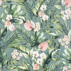 Arthouse Tropical Floral Sea Blue Wallpaper