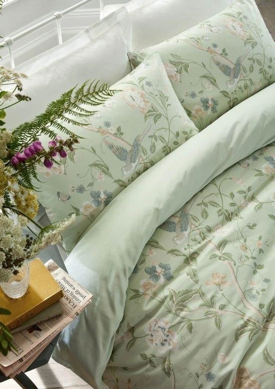Laura Ashley Summer Palace Eau De Nil Pillowcase Pair - Image 2