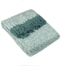 Riva Weaver Herringbone Teal Throw