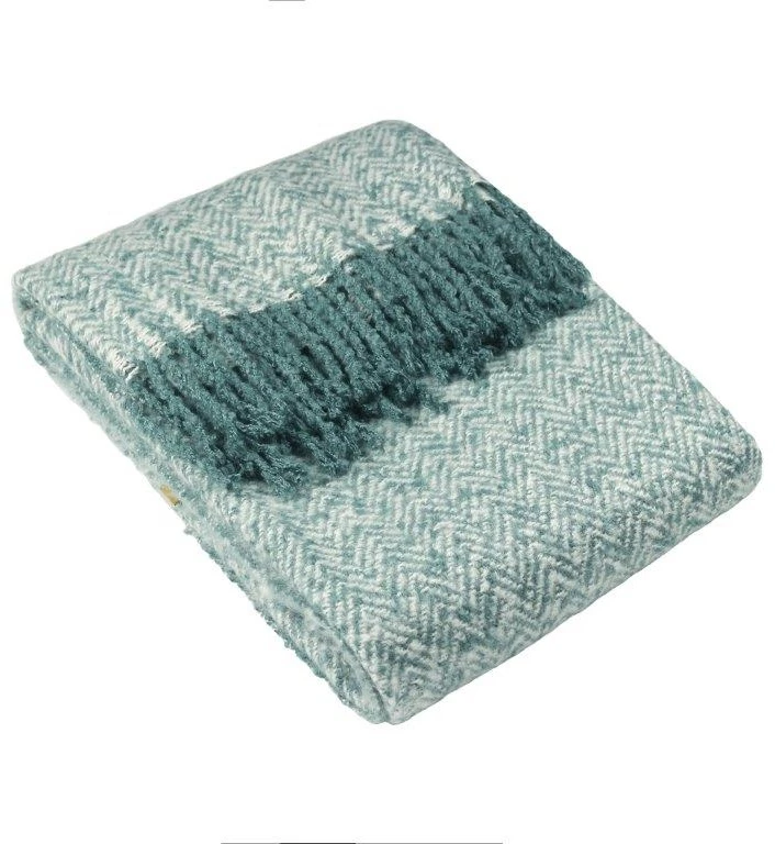 Riva Weaver Herringbone Teal Throw