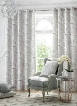 Laura Ashley Tregaron Silver Curtains